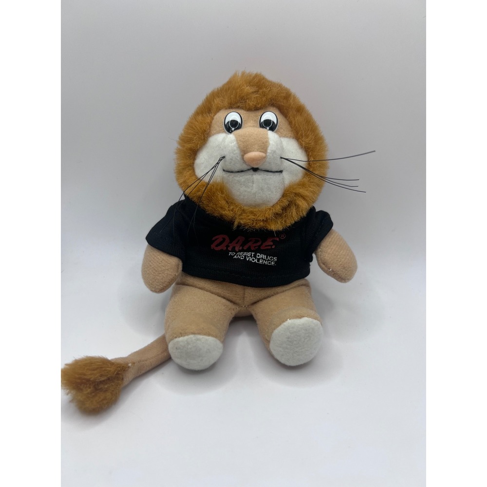Vintage D.A.R.E Darren The Lion In T-Shirt Plush Bean Bag 6" 90s Y2K School‎
